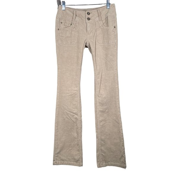 Boom Boom Women’s Corduroy Tan Brown Bootcut Jeans Size 1 - Picture 1 of 7